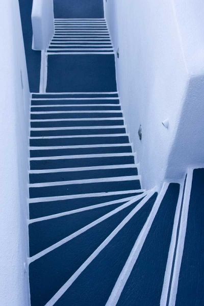 Greece, Santorini Painted blue and white stairs